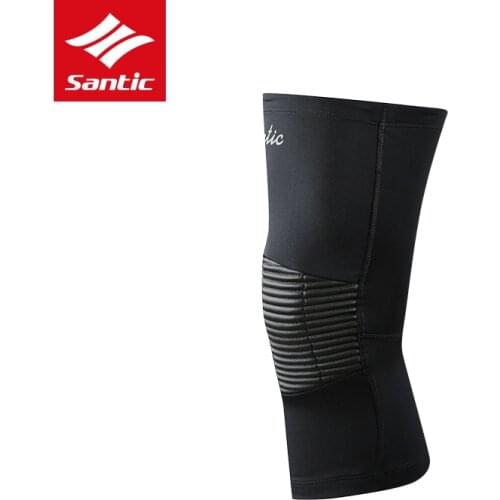 Santic Winter Cycling Knee Pads Fleece Thermal Windproof Knee Protector Bike Bicycle Knee Support Polyester&Spandex Knee Sleeve