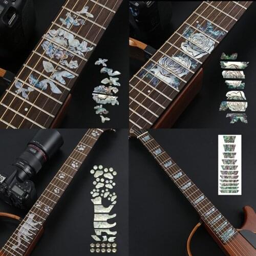 16 Styles Cross Inlay Decals Fretboard Stickers Ukulele Guitar Accessories Electric Acoustic Guitar Bass Ultra Thin Sticker