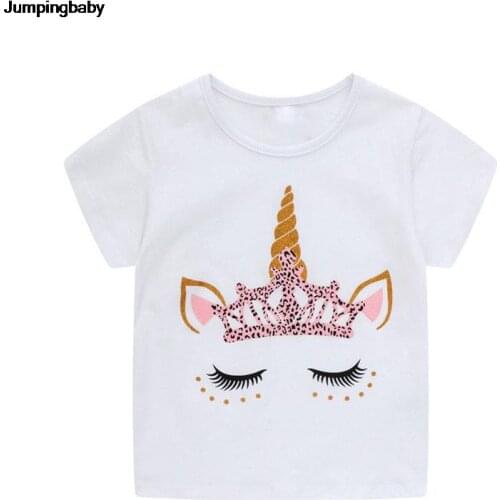 2021 Girls T Shirt Unicorn Summer Tops Roupa Infantil Menina T-shirt Camisetas Cute Top Pour Enfants Koszulka Unicornio Tshirts