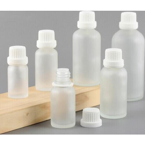 300pcs 5/10/15/20/30/50/100ml Empty Bottle Frosted Essential oil Glass Aromatherapy Liquid Massage With Cap Bottles Refillable