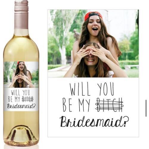 5pcs personalize Will You Be My Bridesmaid Champagne Label -Bridesmaid Proposal -Asking Bridesmaid Gift Ideas wine bottle lables