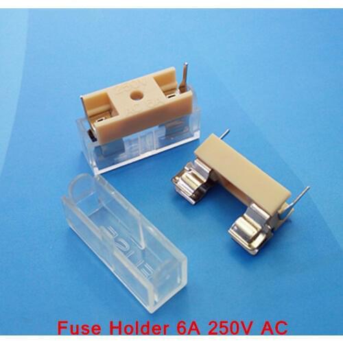 500pcs/lot 5*20mm Glass Fuse Holders, Insurance tube socket Fuse Holder 6A 250V AC