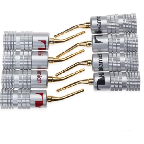 8 PCS 4MM Red&Black Nakamichi Pure Copper Gold Plated Banana Plug Metal Shell For Musical Speaker Cable Plugs