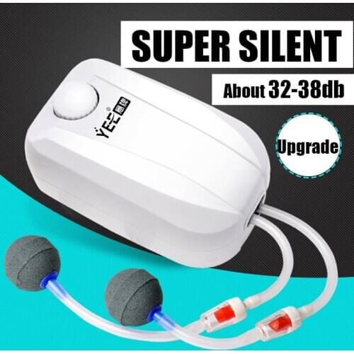 Silent Aquarium Air Pump Fish Tank Mini Compressor Single Double Outlet Oxygen Pumps Aquariums Aquatic Accessories 3W 3.5W 4W 6W