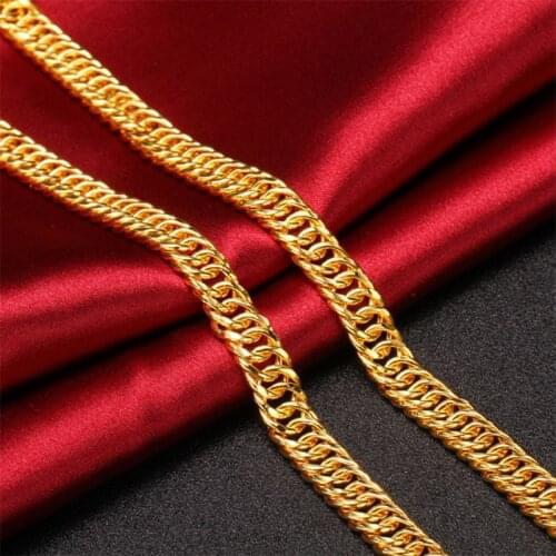 Jewelry Men Solid Filled Curb Link Chain Punk Statement Women Gold Chain Necklace Rock Rapper Chain Charm Gift