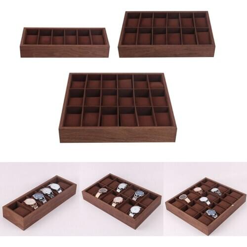 Wooden Watch Box Case Display Tray w/ Cushion Jewelry Organizer 6/12/18 Slots