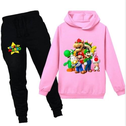 Disney 2021 children in the spring and autumn style suit animated cartoon childrens wear long sleeve fleece + pants suit