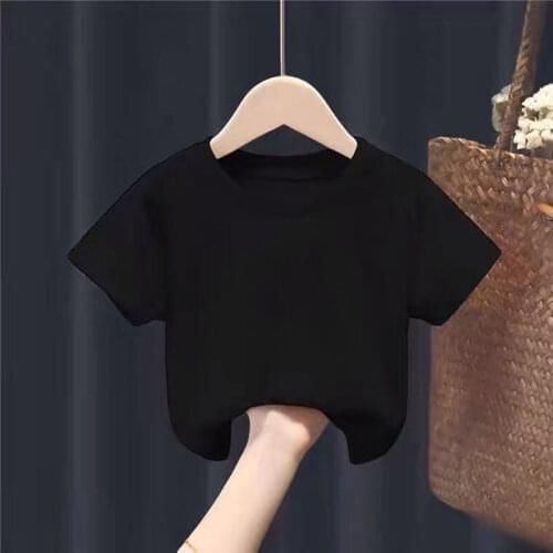 Baby Girls Tshirt Summer Kids Cotton Tops Clothes Children T-Shirts for Boys Short Sleeve Summer T Shirts solid