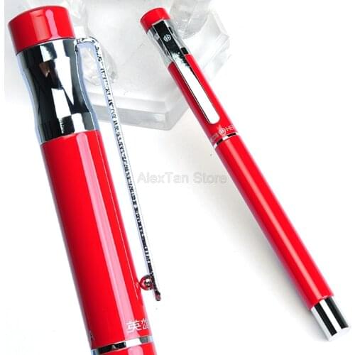 Hero Fine Quality 0.5mm Iridium Nib Steel Red Fountain Pen 360 Degree Inking Pens Office Home School For Unique Fountain Pen