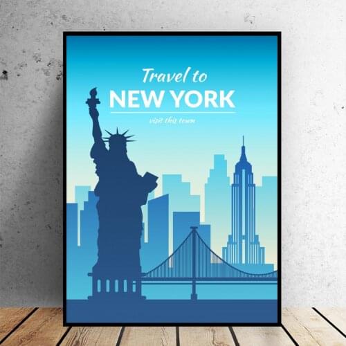 New York Canvas Travel poster Wall Art Pictures for Living Room Home Decor No Frame