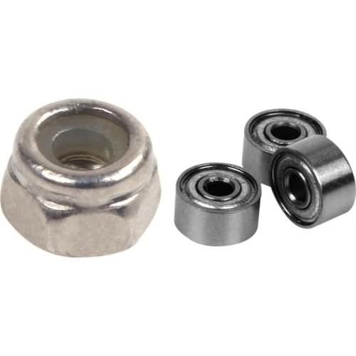JFBL Hot 50 Pcs M2 Zinc Plated Self-Locking Nylon Insert Hex Lock Nuts & 10 Pcs Miniature Shielded Metric Radial Ball Bearing