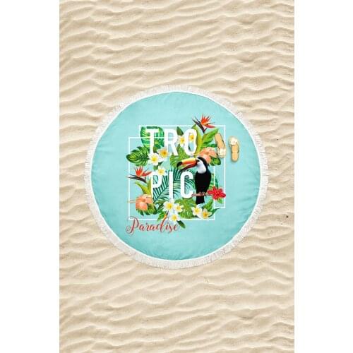 Home Round Beach Towel 150 cm Diameter Tassels