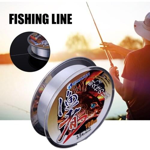 Newly 100m Nylon Fishing Line Anti Curl Super Strong Pull Cut Water Quickly Wear Resistant Bite Resistant Fishing Line New
