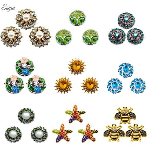 Mix 1pcs/lot Fit 18mm Ginger Snaps Button Necklace pendant Bracelet Jewelry Rhinestone gem snap button starfish alloy
