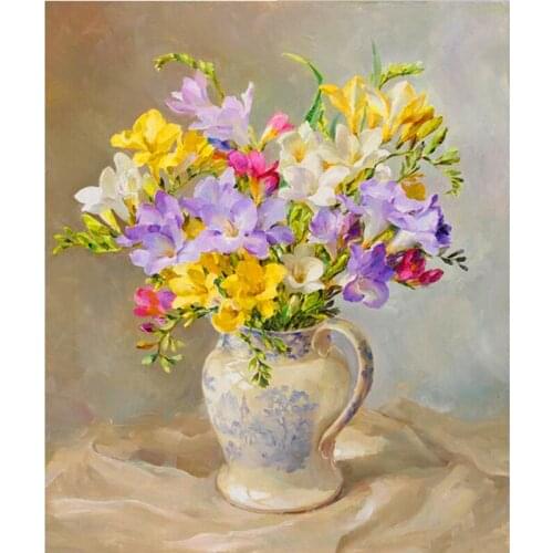 Handmade needlework diy diamond painting kit diamond embroidery plant full rhinestone colorful orchid cross stitch A683N