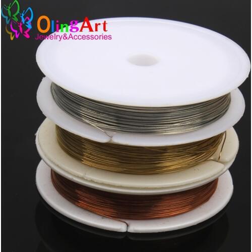 OlingArt 0.3MM 3roll/lot Silver Golden Copper plated Beading wire Accessories DIY Bracelet choker necklace Jewelry making 2019