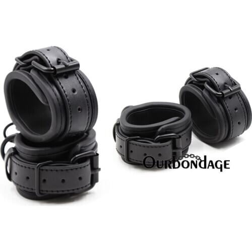 Ourbondage PU Leather Retro Adjustable Handcuffs Restraints Ankle Cuff Restraints BDSM Sex Toys