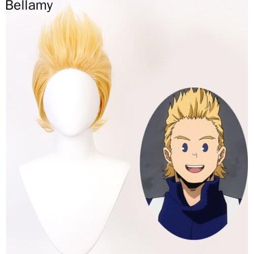 Anime My Hero Academia Million cosplay hairwear Blonde spiked short hairCosplay Wig+ Wig Cap