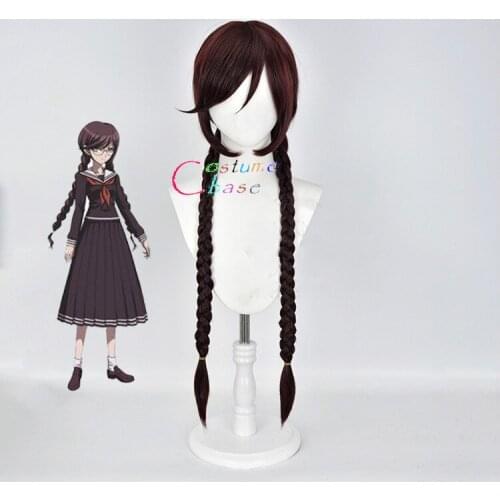 Touko Fukawa Danganronpa Long Braids Wig Cosplay Costume Heat Resistant Synthetic Hair Wigs+ Free Wig Cap