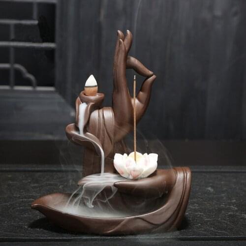 Purple Sand Backflow Incense Stove Zen Buddhist Sandalwood Stove Home Indoor Antique Incense Stove Creative Decoration