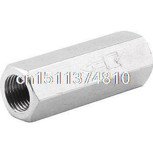 9.5mm 1/8" PT Pneumatics Silver Tone Full Port One Way Air Check Valve