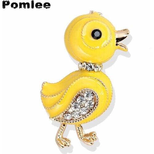 Pomlee Little Yellow Duck Brooch Trendy Lovely Animal Enamel Brooches Accessories Christmas Brooch Wholesale Dropshipping