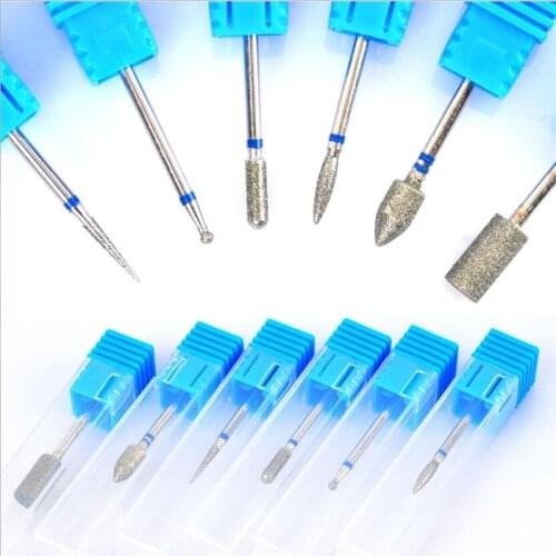 Profession 6 sizes round Diamond Rotate Nail Drill Bits Cuticle Cutter for Manicure Nail Files Electric Milling Burr Grinder