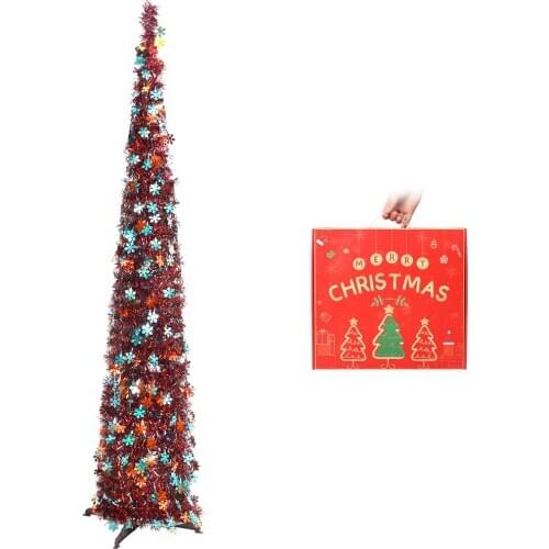 Christmas decoration 1.5m matte red snowflake, handmade Christmas tree, New Year decoration