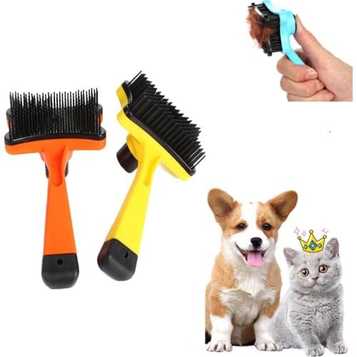 Self-Cleaning Cat Brush Hair Comb Dog Brush Removal Tools Pet Grooming Brush Soothing Massage Brushes Mascota Products