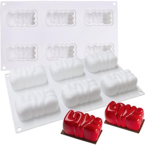 Valentines Day Love Heart Silicone Cake Mold 6 Hole For Baking Mousse Chocolate Sponge Moulds Pans Cake Decorating Mould
