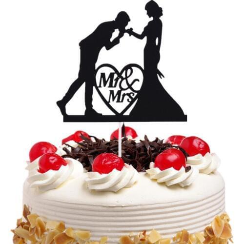Cake Toppers Flags Mr & Mrs Anniversary Heart Kiss Kids Birthday Cupcake Topper Wedding Bride Party Baby Shower Baking DIY Xmas