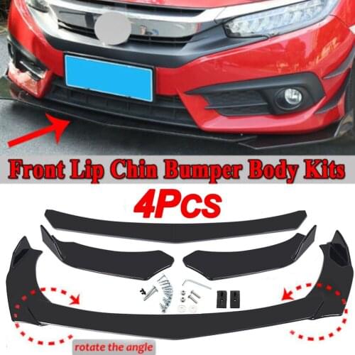 High Quality Car Bumper Strip Strengthen PP Universal Automobile Front Bumper Lip Body Kit Spoiler Splitter For All Models Cars