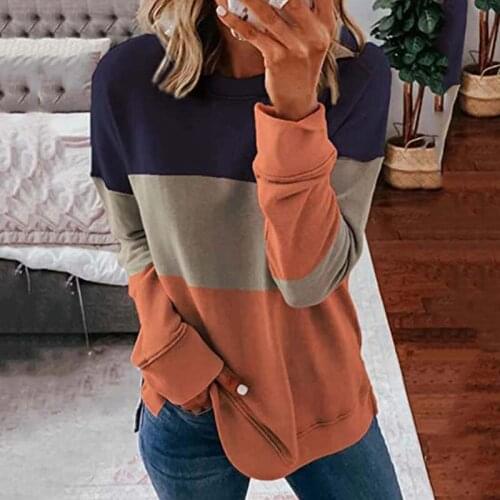 Ladies Blouse Shirts Women Long Sleeve Basic Blouses Casual Loose Plus Size High Quality Patchwork Pullover Blusas Mujer Blusa