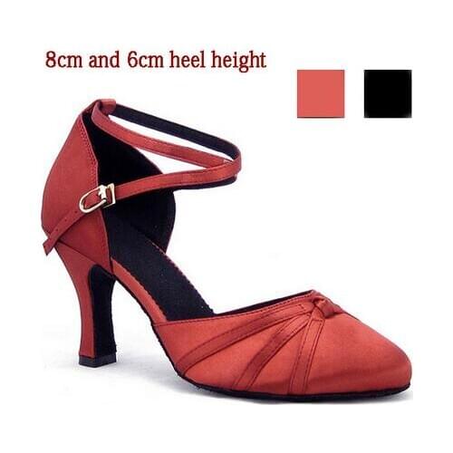 New 2017 Closed Toe Salsa Shoes Women Satin Salsa Dance Shoes Closed Pointed Toe Ballroom Tango Latin Dance Shoes For Girls