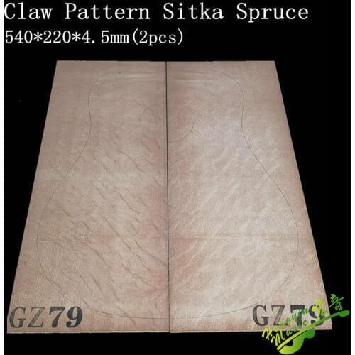1SET AAA Claw Pattern Sitka Spruce Solid Wood Guitar Panel Guitar Making Material Guitar Maintenance Material 540*220*4.5mm