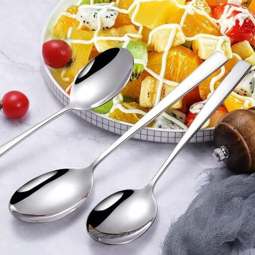 1Pcs 304 Stainless Steel Spoon Public Spoon For Hotel Restaurant Household Spoon Dessert Ice Cream Spoon