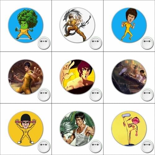 1pcs Chinese Kung Fu stars Cartoon Cosplay Badge Brooch Pins Icons Badge Decoration Badges Button Clothes Accessories