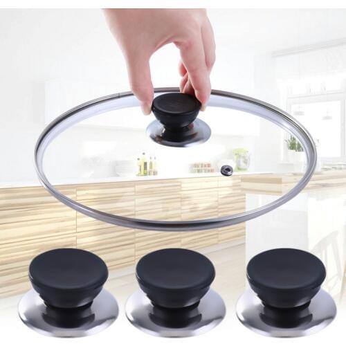 1PC Useful Can Replace General Lid Handle Anti - hot Pot Lid Handle Glass Lid Head Kitchenware Black Accessories Pot Cap