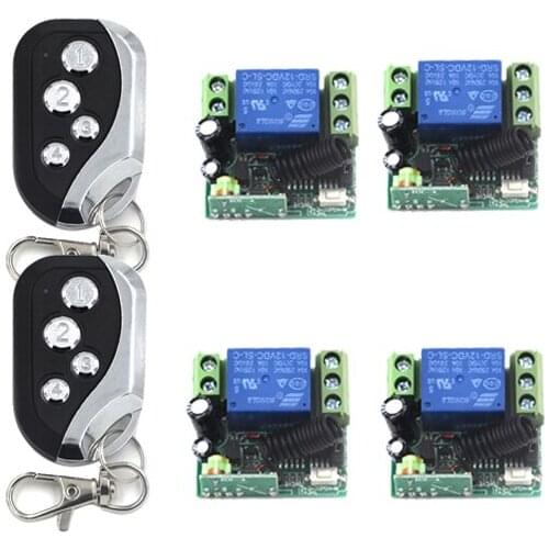 12V RF Wireless 1 Channel Remote Control Switch for Gate Garage Door Control 4*Receiver and 2*Transmitters SKU: 5417