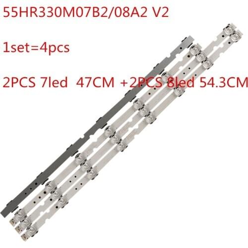 4pcs/set LED Backlight Lamp strip For TCL 55F6 55L2 4C-LB5508-HR03J 55HR330M07B2/08A2 V2