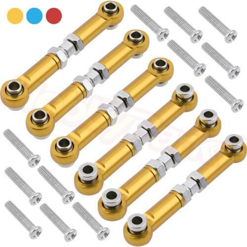 4pcs Adjustable Linkage Aluminum Turnbuckles Camber Links with Rod Ends for Himoto E18 1/18 RC Car Spino Mastadon Upgrade Parts