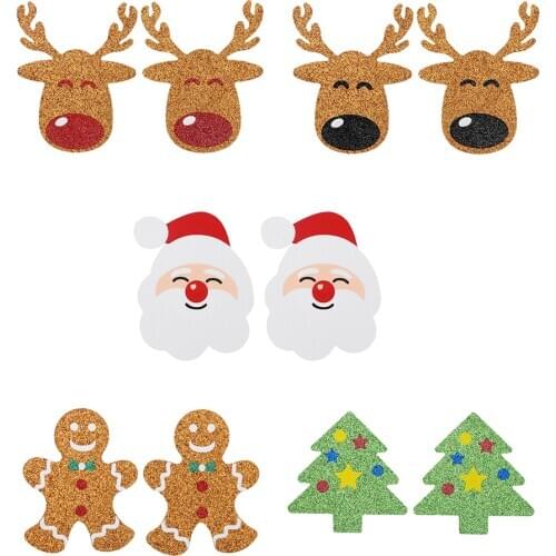 5 Pairs Santa Claus/Elk/Christmas Tree/Gingerbread Disposable Pasties Nipple Covers Self-Adhesive Xmas Breast Petals Stickers