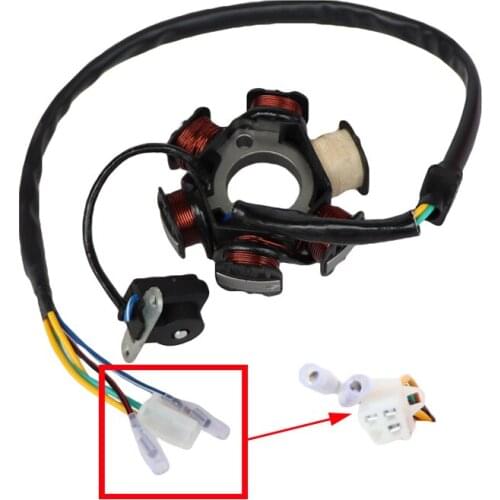 Motorcycle 6 Poles 5 Wires Half-Wave Ignition Magneto Stator for GY6 125cc 150cc ATV Moped Go Kart Scooter Motor Part