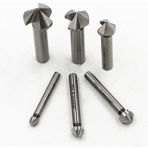 6pcs/set Three-blade High Speed Steel Chamfer Cutting Tool Woodworking Milling Cutter Countersink Drill Bit Hole Opener Kit