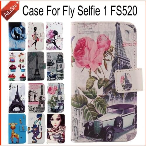 AiLiShi Factory Direct! For Fly Selfie 1 FS520 Case Flip Wallet Holder Leather Case Cover 100% Special Phone Bag Accessories