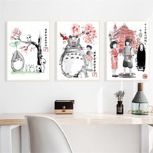 Anime Hayao Miyazaki Movie 5D Diamond Painting Totoro Spirited Away Art Posters and Print Home Decor Vintage Pictures For Kid