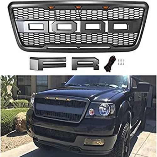 Auto Parts Front Grille with Fr and LED Lights Fit For Ford F150 2004-2008