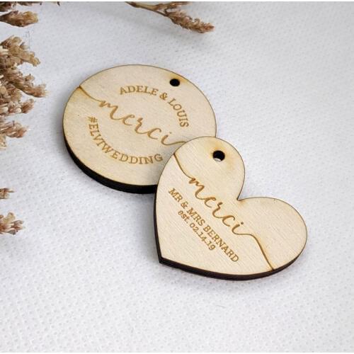 Custom Wedding Tags, wood tags, Couple Names Thank You Favors, Personalized Wedding Tags, wedding gifts for guests, Custom Wood