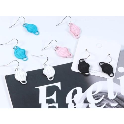 Boho Mask Dangle Earrings For Women Teens Girls 2021 Trend Colorful Mask Shape Ear Drop Party Daily Fashion Jewelry