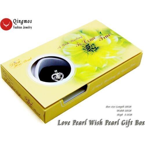 Qingmos Wish Pearl 17mm Heart Cheer Cage Chain 17" Chokers Necklace for Women Trendy Oyster Pearl Pendant & Necklace who3661